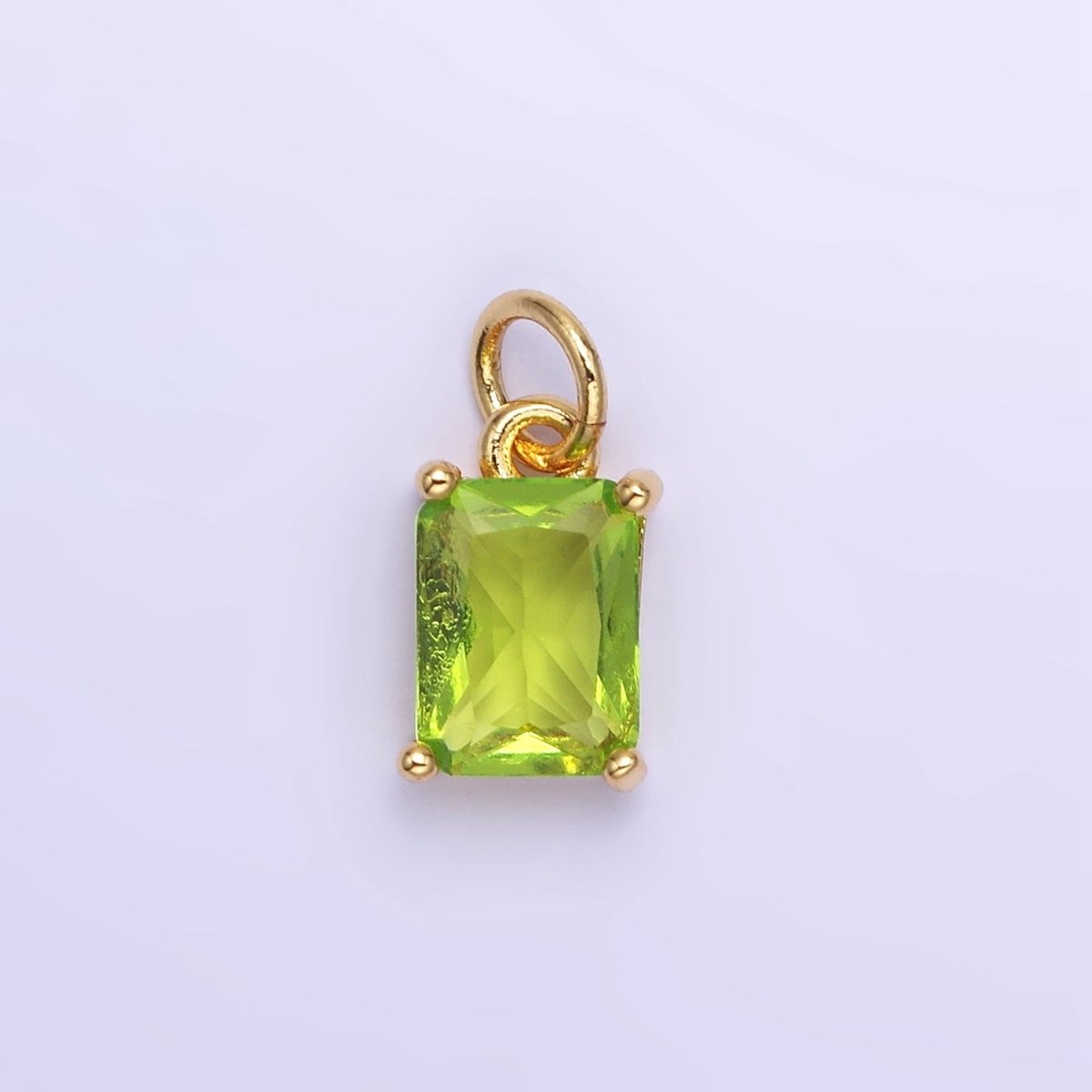 14K Gold Filled Baguette CZ Birthstone Add-On Charm in Gold &amp; Silver | W729 - W744