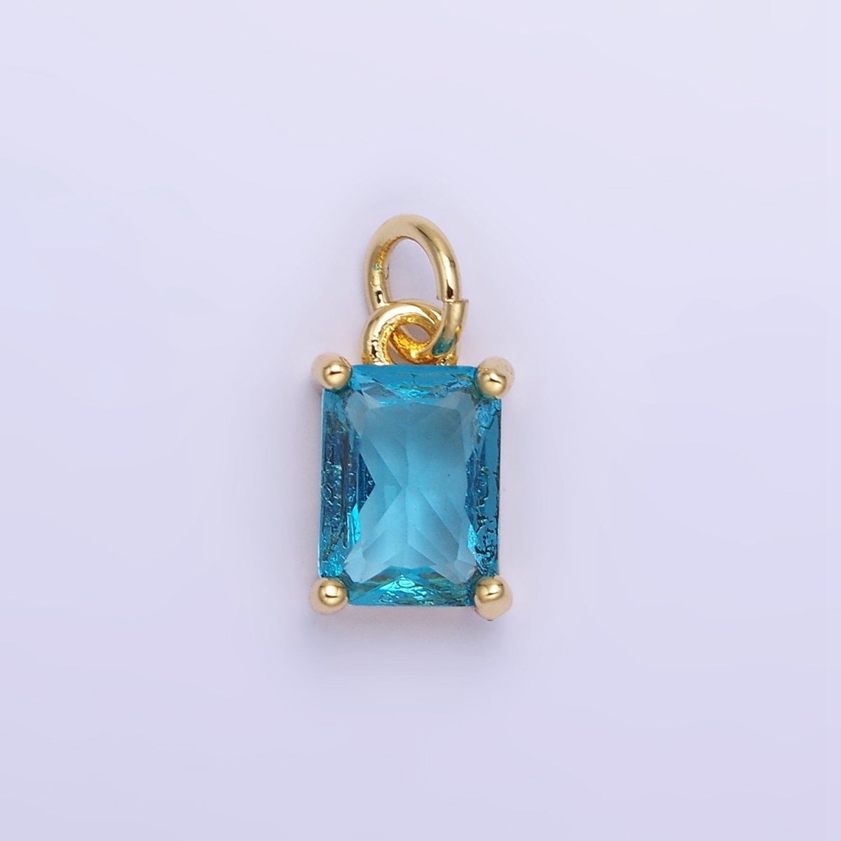 14K Gold Filled Baguette CZ Birthstone Add-On Charm in Gold &amp; Silver | W729 - W744