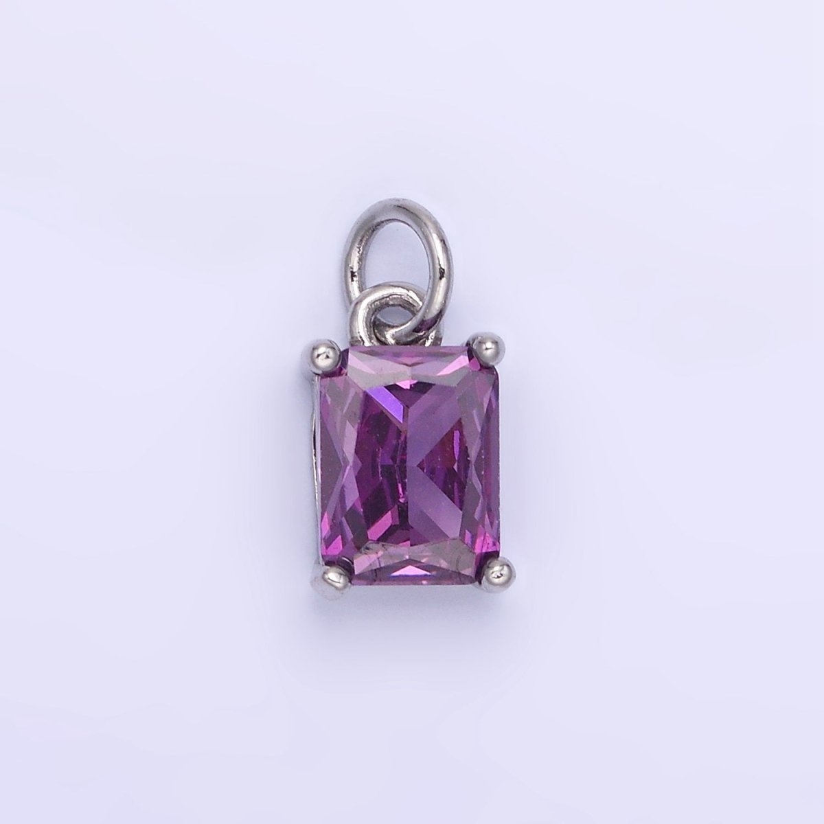 14K Gold Filled Baguette CZ Birthstone Add-On Charm in Gold &amp; Silver | W729 - W744