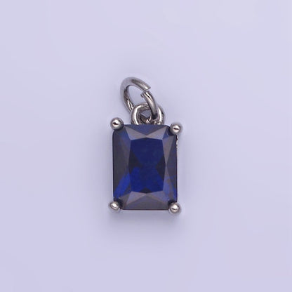 14K Gold Filled Baguette CZ Birthstone Add-On Charm in Gold &amp; Silver | W729 - W744