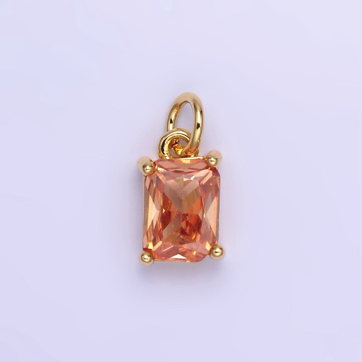 14K Gold Filled Baguette CZ Birthstone Add-On Charm in Gold &amp; Silver | W729 - W744