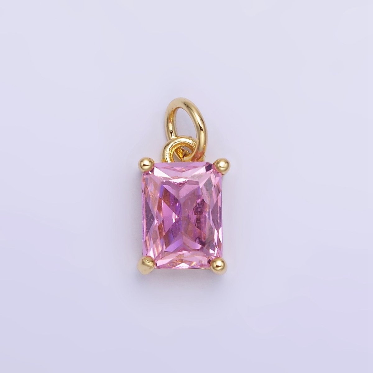 14K Gold Filled Baguette CZ Birthstone Add-On Charm in Gold &amp; Silver | W729 - W744