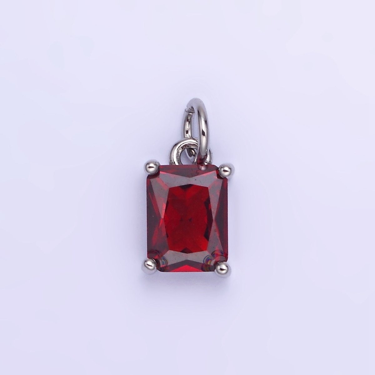 14K Gold Filled Baguette CZ Birthstone Add-On Charm in Gold &amp; Silver | W729 - W744