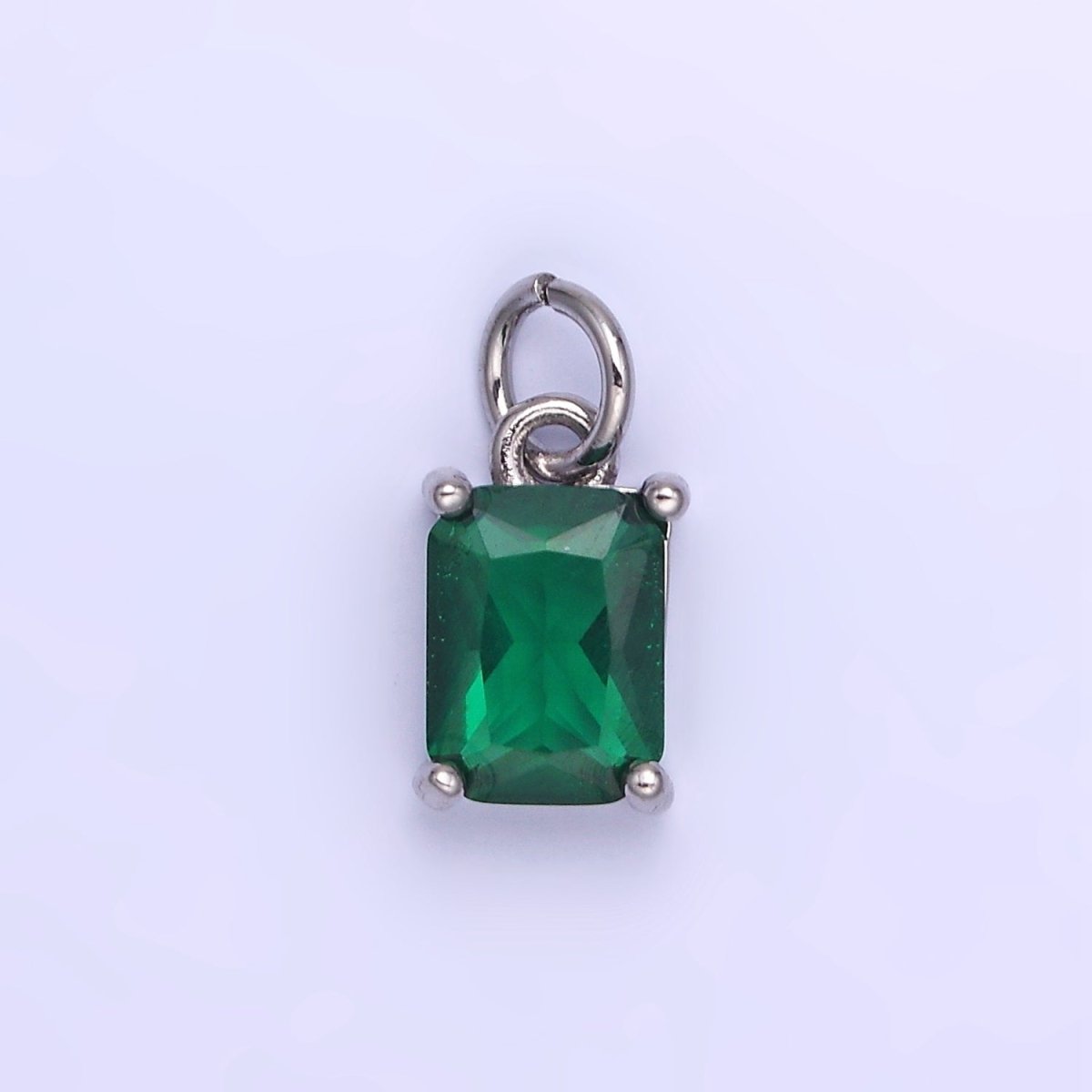 14K Gold Filled Baguette CZ Birthstone Add-On Charm in Gold &amp; Silver | W729 - W744