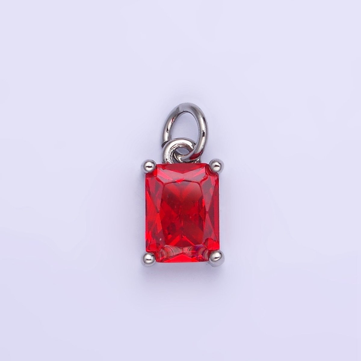 14K Gold Filled Baguette CZ Birthstone Add-On Charm in Gold &amp; Silver | W729 - W744