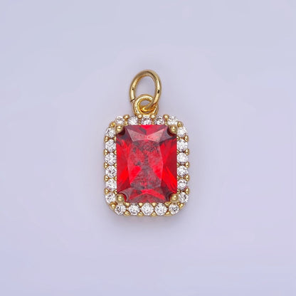 14K Gold Filled Baguette CZ Micro Paved Charm | AG756 - AG767