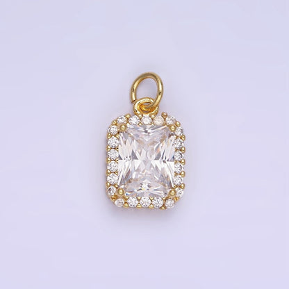14K Gold Filled Baguette CZ Micro Paved Charm | AG756 - AG767