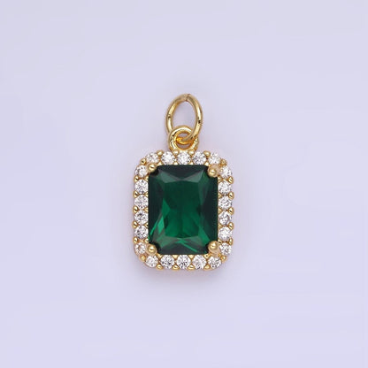 14K Gold Filled Baguette CZ Micro Paved Charm | AG756 - AG767