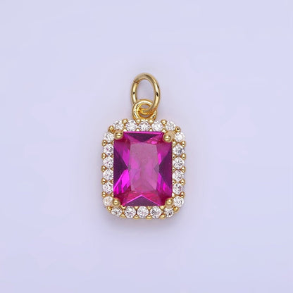 14K Gold Filled Baguette CZ Micro Paved Charm | AG756 - AG767