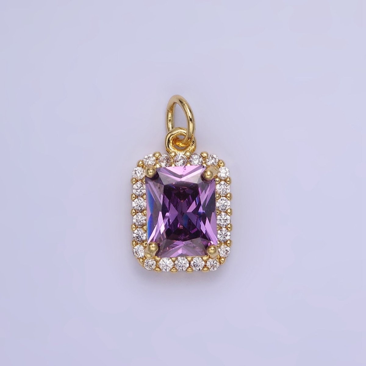 14K Gold Filled Baguette CZ Micro Paved Charm | AG756 - AG767