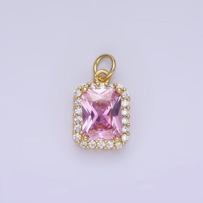 14K Gold Filled Baguette CZ Micro Paved Charm | AG756 - AG767
