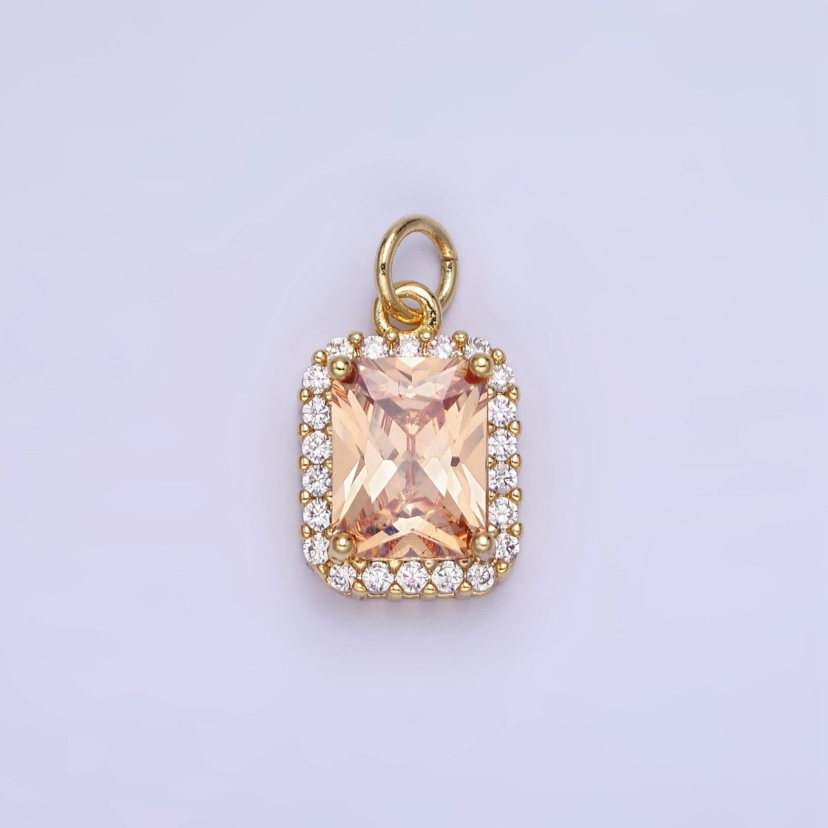 14K Gold Filled Baguette CZ Micro Paved Charm | AG756 - AG767