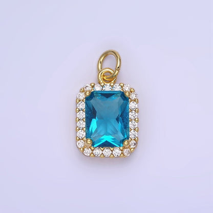 14K Gold Filled Baguette CZ Micro Paved Charm | AG756 - AG767