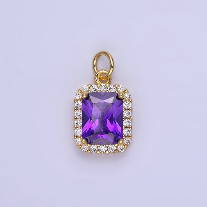 14K Gold Filled Baguette CZ Micro Paved Charm | AG756 - AG767