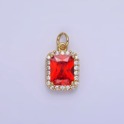 14K Gold Filled Baguette CZ Micro Paved Charm | AG756 - AG767