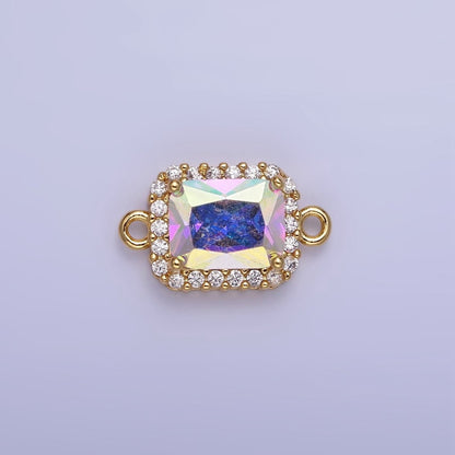 14K Gold Filled Baguette CZ Micro Paved Connector | G364 - G369