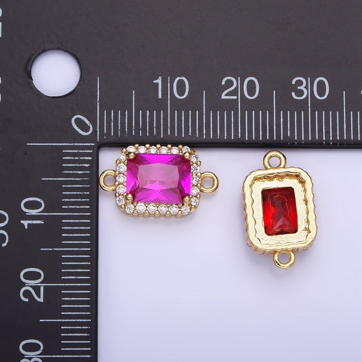 14K Gold Filled Baguette CZ Micro Paved Connector | G364 - G369