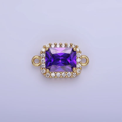14K Gold Filled Baguette CZ Micro Paved Connector | G364 - G369