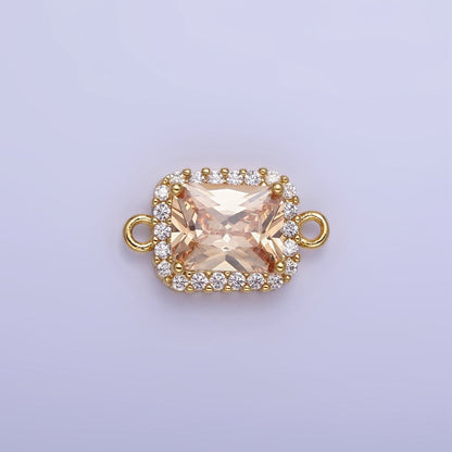 14K Gold Filled Baguette CZ Micro Paved Connector | G364 - G369