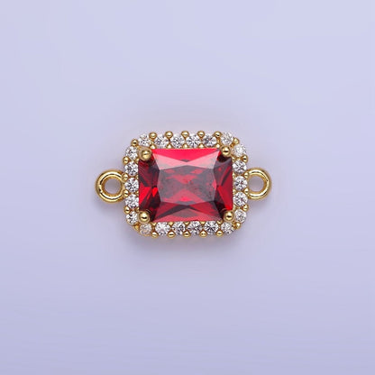 14K Gold Filled Baguette CZ Micro Paved Connector | G364 - G369