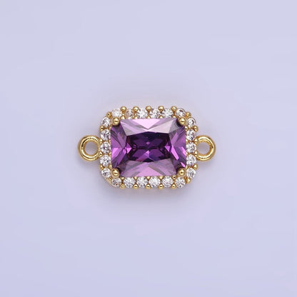 14K Gold Filled Baguette CZ Micro Paved Connector | G364 - G369