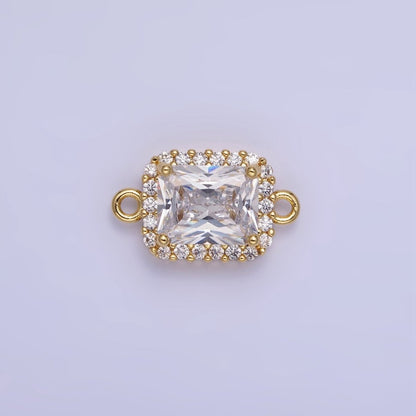 14K Gold Filled Baguette CZ Micro Paved Connector | G364 - G369