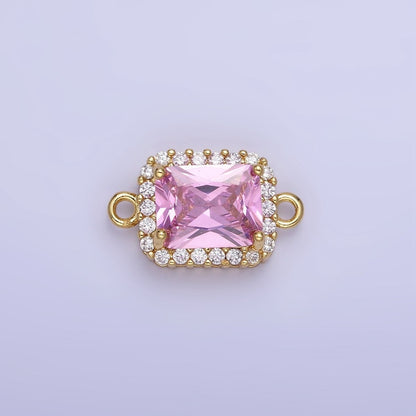 14K Gold Filled Baguette CZ Micro Paved Connector | G364 - G369