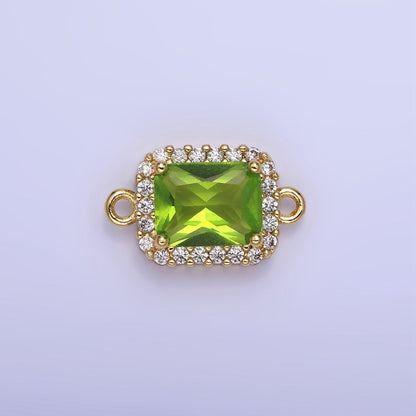 14K Gold Filled Baguette CZ Micro Paved Connector | G364 - G369