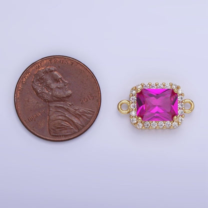 14K Gold Filled Baguette CZ Micro Paved Connector | G364 - G369