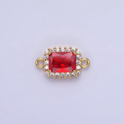 14K Gold Filled Baguette CZ Micro Paved Connector | G383 - G390