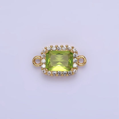 14K Gold Filled Baguette CZ Micro Paved Connector | G383 - G390