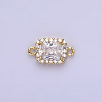 14K Gold Filled Baguette CZ Micro Paved Connector | G383 - G390