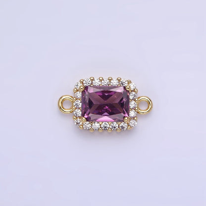 14K Gold Filled Baguette CZ Micro Paved Connector | G383 - G390