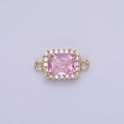 14K Gold Filled Baguette CZ Micro Paved Connector | G383 - G390