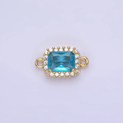 14K Gold Filled Baguette CZ Micro Paved Connector | G383 - G390