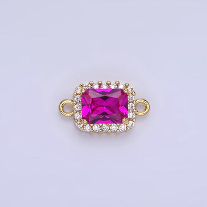14K Gold Filled Baguette CZ Micro Paved Connector | G383 - G390