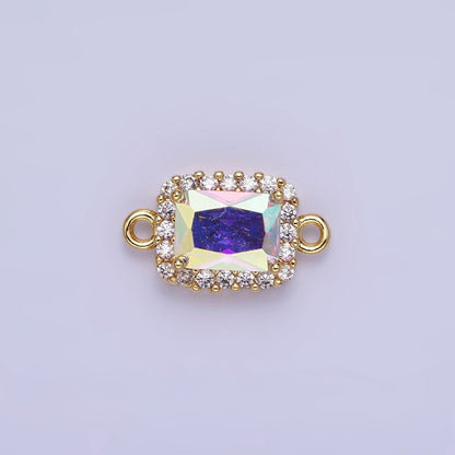 14K Gold Filled Baguette CZ Micro Paved Connector | G383 - G390