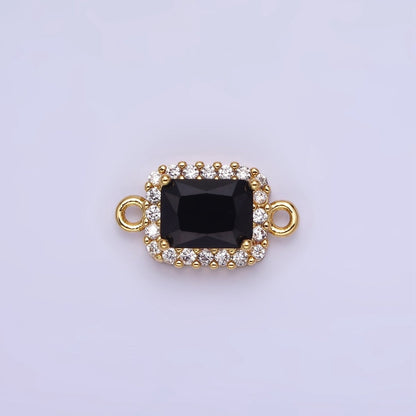 14K Gold Filled Baguette CZ Micro Paved Connector | G383 - G390