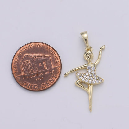 14K Gold Filled Ballerina Pendants  J-099