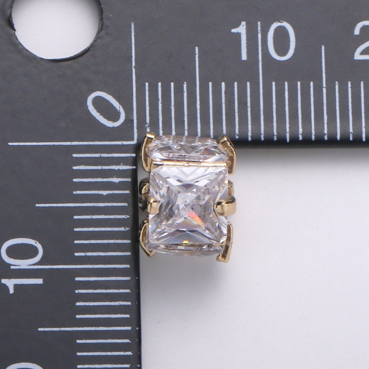 14k Gold FIlled Beads CZ Micro Pave Cube Large Hole Spacer Beads, Cubic Zirconia Spacer Beads, Gold Square Bead Spacer for Bracelet Making B-390