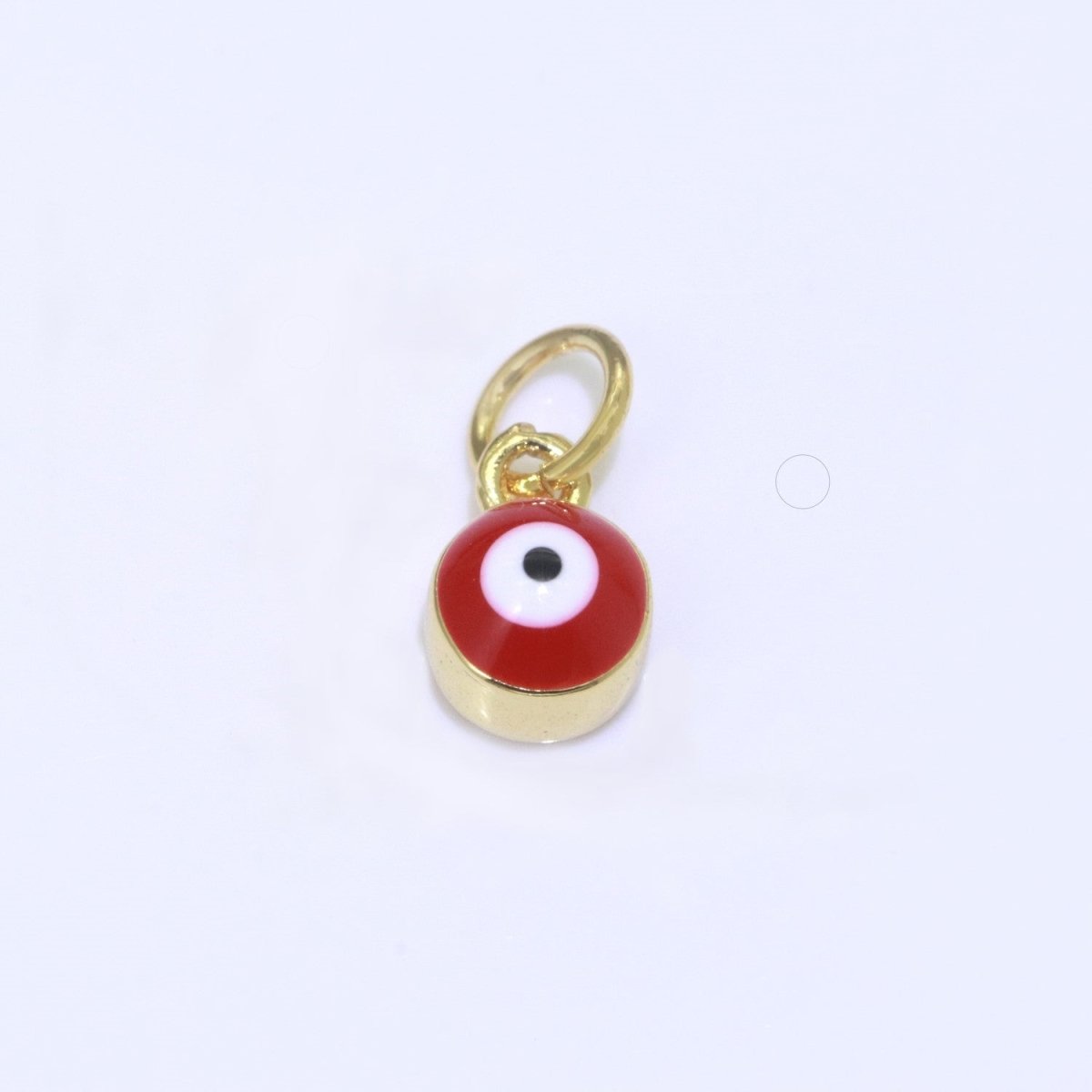 14K Gold Filled Black, Blue, Dark Blue, Green, Pink, Purple, Red, Teal, White, Yellow 5mm Evil Eye Mini Round Add-On Charm | M-565 - M-574