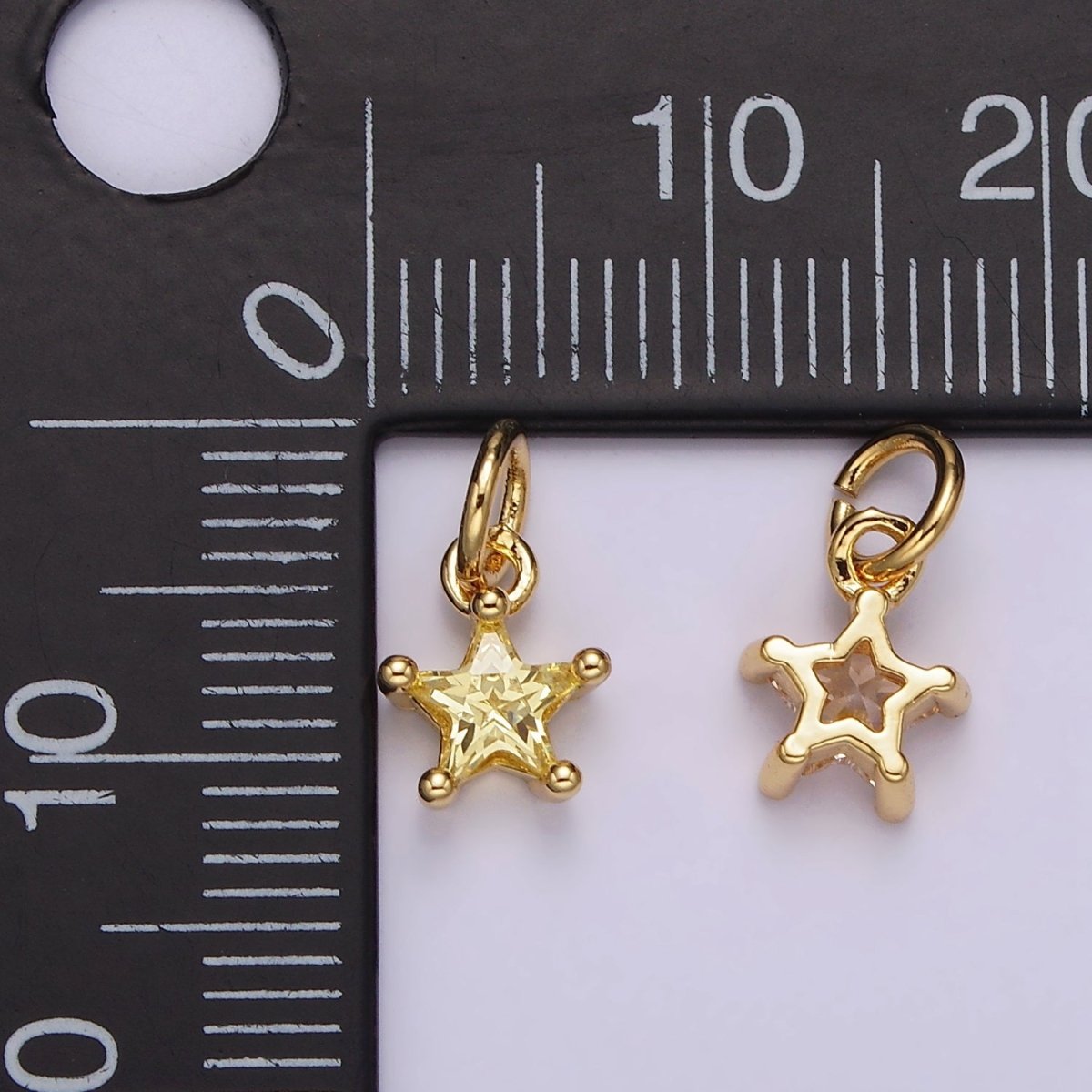 14K Gold Filled Celestial Star CZ Birthstone Personalized Add-On Charm | AG549 - AG560