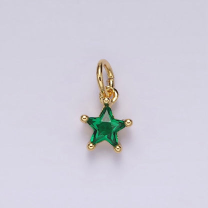 14K Gold Filled Celestial Star CZ Birthstone Personalized Add-On Charm | AG549 - AG560