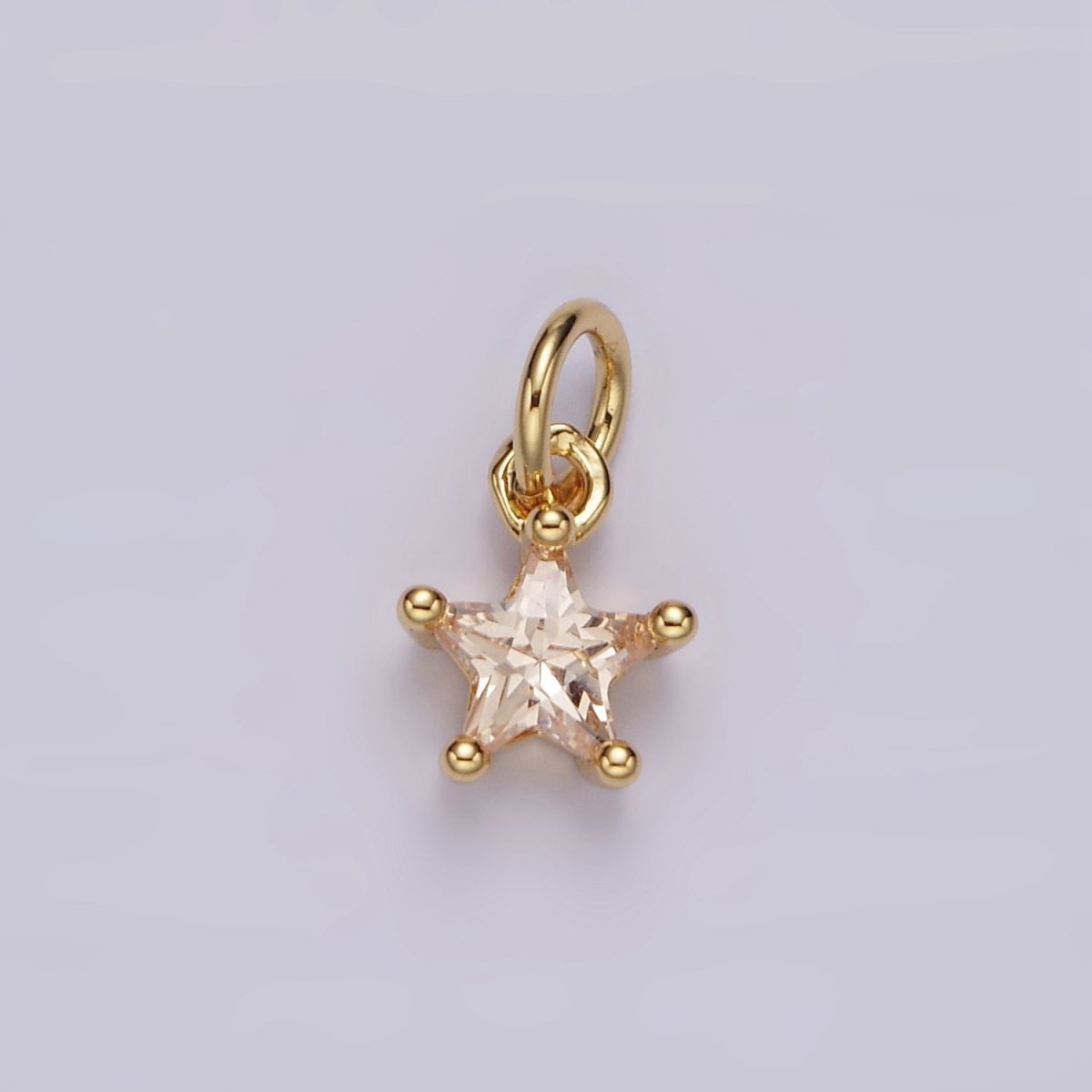 14K Gold Filled Celestial Star CZ Birthstone Personalized Add-On Charm | AG549 - AG560