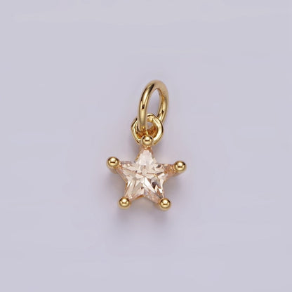 14K Gold Filled Celestial Star CZ Birthstone Personalized Add-On Charm | AG549 - AG560