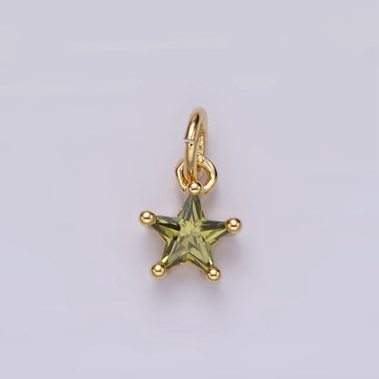 14K Gold Filled Celestial Star CZ Birthstone Personalized Add-On Charm | AG549 - AG560