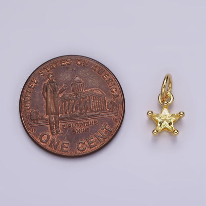 14K Gold Filled Celestial Star CZ Birthstone Personalized Add-On Charm | AG549 - AG560