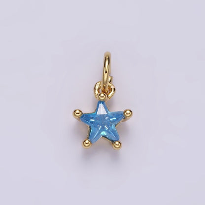 14K Gold Filled Celestial Star CZ Birthstone Personalized Add-On Charm | AG549 - AG560