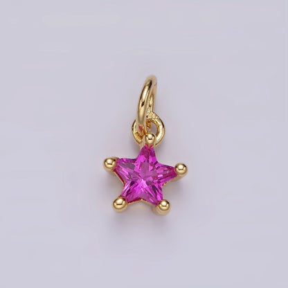 14K Gold Filled Celestial Star CZ Birthstone Personalized Add-On Charm | AG549 - AG560