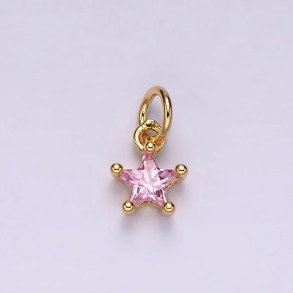 14K Gold Filled Celestial Star CZ Birthstone Personalized Add-On Charm | AG549 - AG560